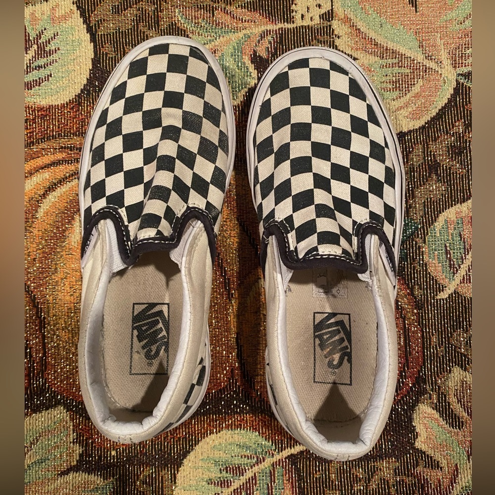Checkered board children’s slip on Vans,Size 13,gently used